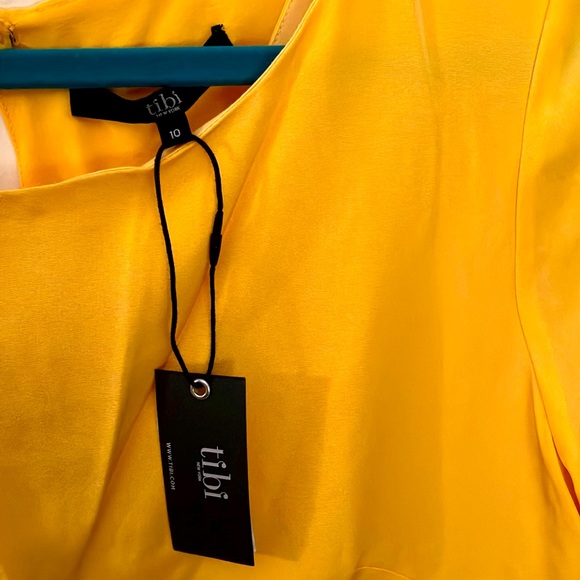 NWT Tibi Yellow Longsleeve 100% Silk Dress - Picture 3 of 13